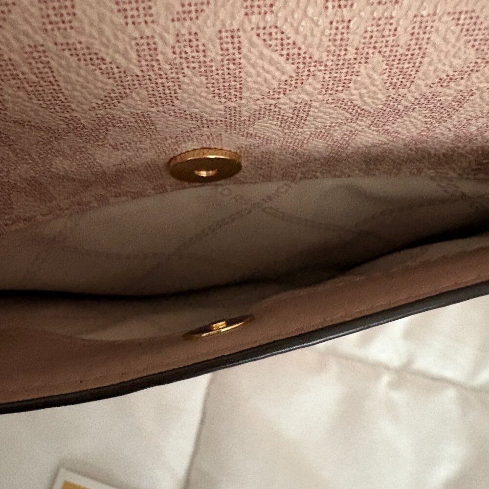 Michael Kors Rose Signature Coated Canvas and Leather Whitney Shoulder Bag - Picture 12 of 14